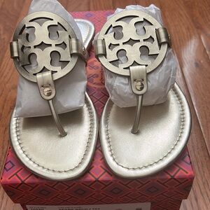 Tory Burch Miller Sandal Metallic Gold